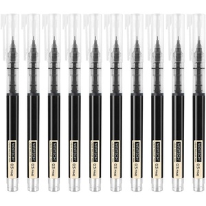 image:imageWRITECH Rolling Ball Pens Quick Dry Ink 05 mm Extra Fine Point Pens 10 Pcs Liquid Ink Pen Rollerball Pens Vintage Color10pack Black ink