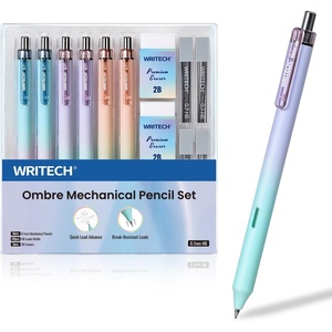 image:imageWRITECH Up Mechanical Pencil Set 6ct Gradient Barrel 07mm Mechanical Pencils with 4 Tubes of HB Lead Refills and 2 Extra Erasers for Writing Drawing Sketching Drafting