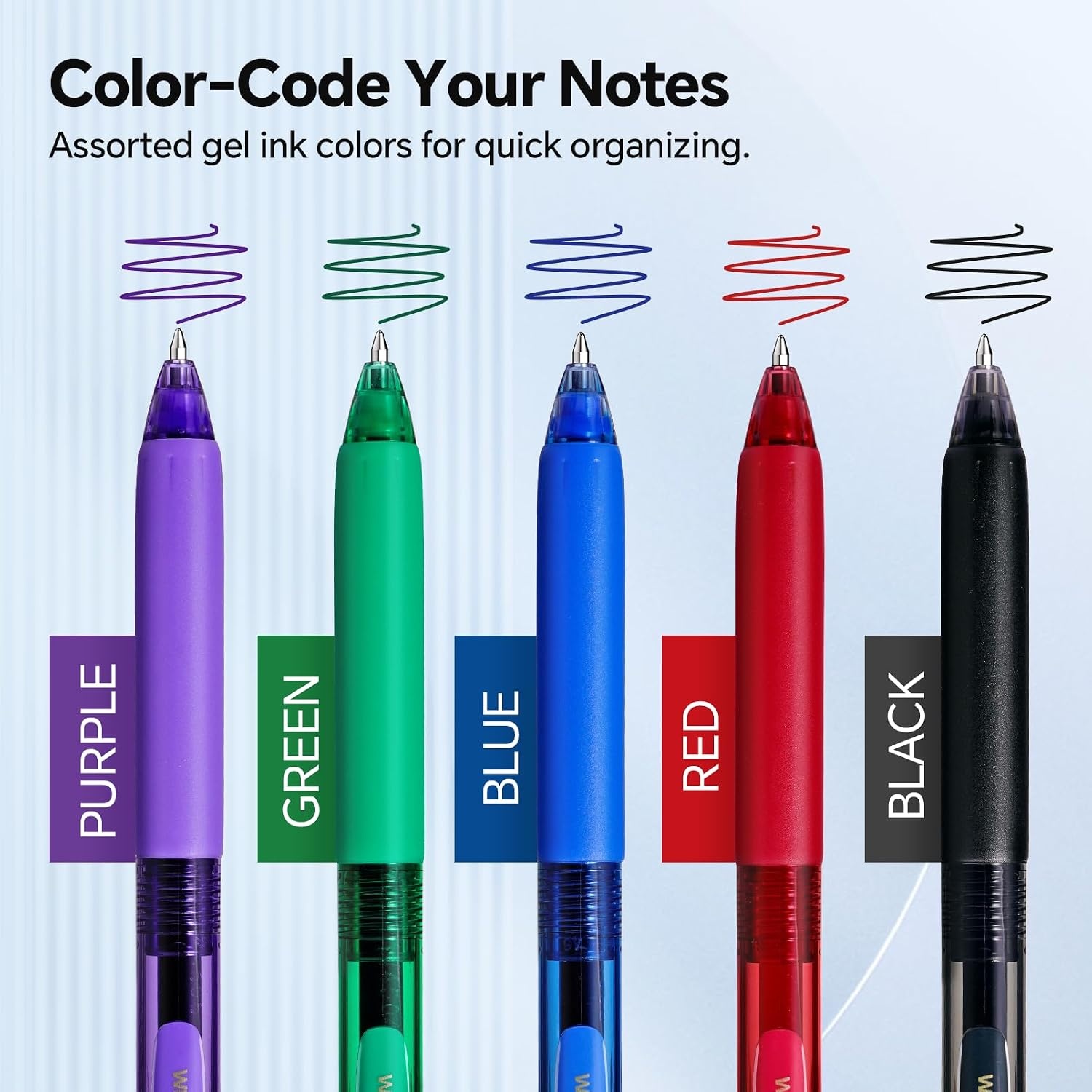 image:imageWRITECH Colored Gel Pens 07mm Switch Silent Click Mode for Quiet or Click Feedback Smooth Writing Quick Dry Ink Medium Point for Note Taking Color Coding Journaling School Office Study5 Pcs Multicolor07