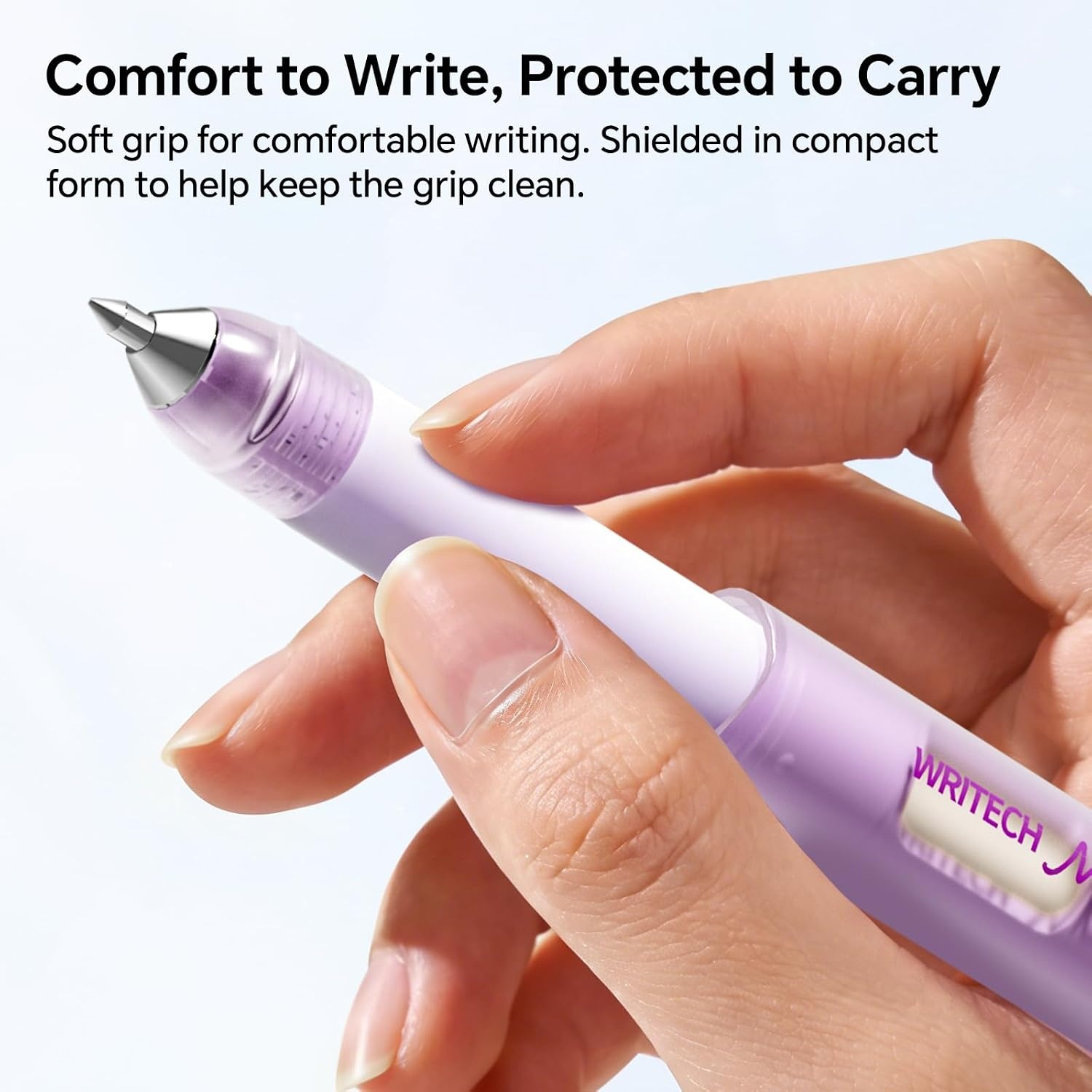 image:imageWRITECH Gel Pens Medium Point Morph 07mm Black Ink Mini to Full Size Soft Grip Portable Extendable Pocket Pen Set with 2 Pens and 2 RefillsMulticolor
